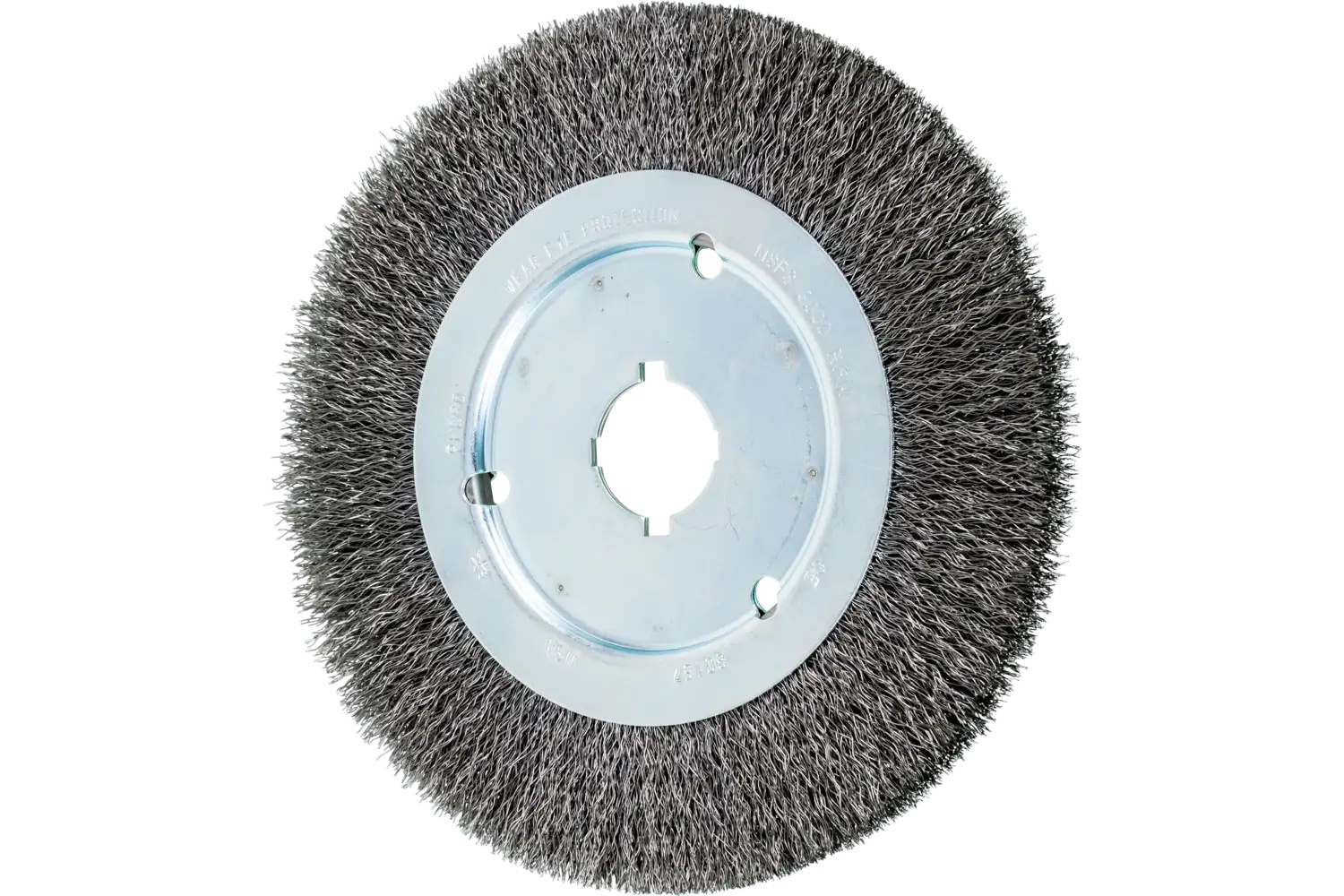 Picture of Pferd Crimped Wire Wheel Brush 8" Dia Narrow Face .012 Carbon Steel 2" Keyed Arbor
